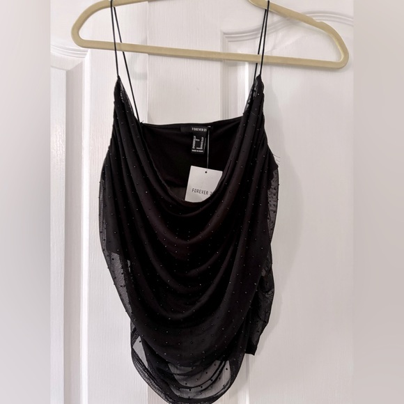 forever 21 black sparkle tank top - Picture 1 of 4
